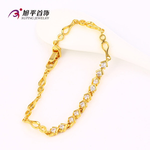 Nouvelle Arrivée 24 k Plaqué <span class=keywords><strong>Or</strong></span> <span class=keywords><strong>blanc</strong></span> zircon de mariage bijoux bracelet pour les femmes - Product Image 4