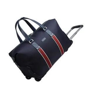 Cheap fashion nylon luggage bag trolley travel bag with wheels for men