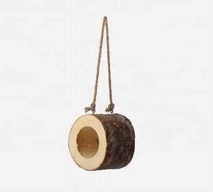 Casa per uccelli in legno intrecciata in bambù a goccia per appendere all'aperto in fabbrica BSCI - Product Image 5