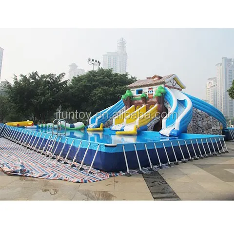 Großes aufblasbares Stahlrahmen-Schwimmbad Set für oberirdische Schwimmbäder/aufblasbares Wasser becken