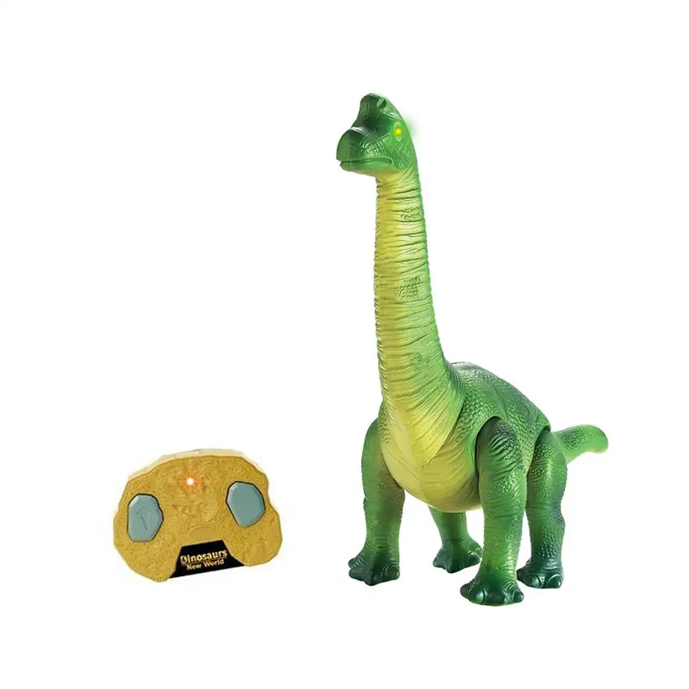 Mainan Dinosaurus R/C Remote Control, Planet Dino dengan Kepala Bergoyang, Mata Menyala dan Suara