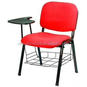 Stof bevestigd comfortabel schrijven student stoel met metalen mand en bureau RF-T005B