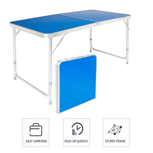 <span class=keywords><strong>Table</strong></span> pliante rectangulaire en aluminium bleue pour le <span class=keywords><strong>camping</strong></span> en plein air moderne, 120 cm, pour 4 personnes - Product Image 1