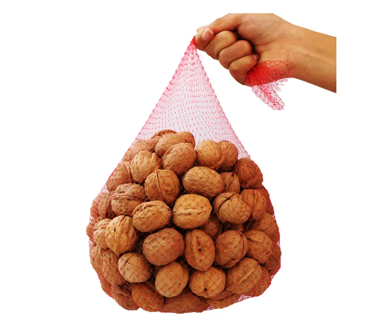 Pembe sarı kırmızı yeşil küçük 2.5kg 5kg 10kg boru şeklindeki plastik pp mini örgü İpli sarımsak yumurta patates soğan çantası