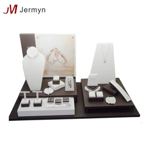 Wood antique jewelry Set earring necklace ring stand Holder - Product Image 6