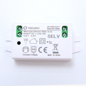 Yingjiao DC Led سائق إمدادات الطاقة LED مصنع 6W 12V <span class=keywords><strong>24V</strong></span> الجهد المستمر <span class=keywords><strong>24V</strong></span> 0.25A واحد 1 - 50W CB مخصصة 34g
