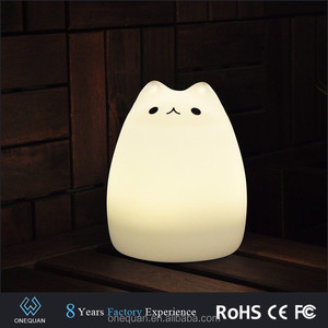 El mejor popular sensor inHome del tacto del silicón del CAT llevó la luz de la noche 7 colores que cambian la lámpara - Product Image 1