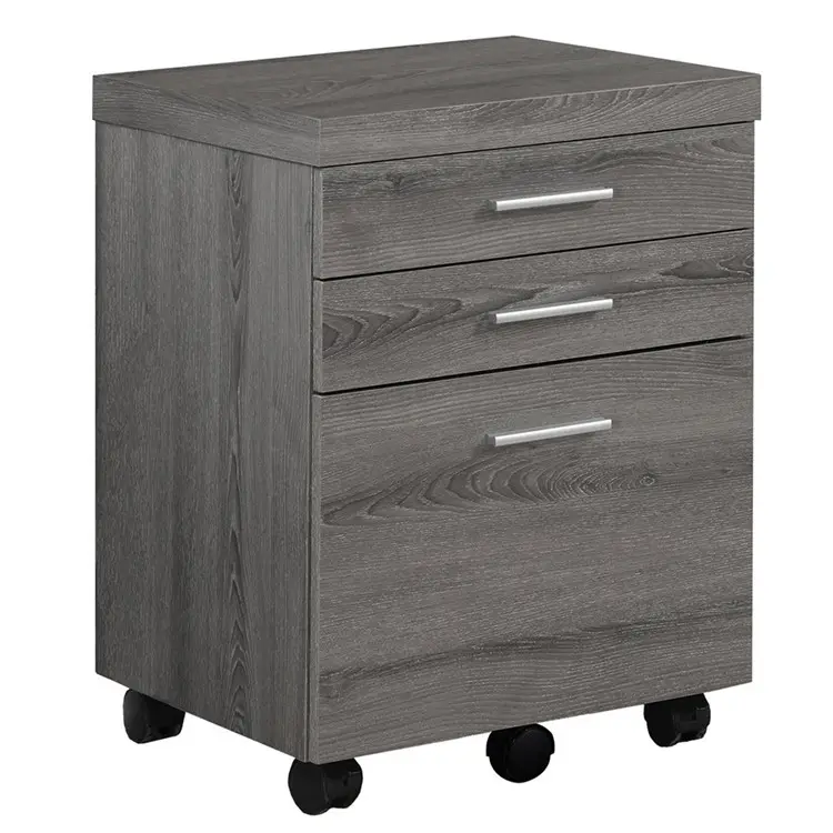 Factory Supply Wooden Home Office Furniture Specialties Dark Taupe Reclaimed-Look 3 Drawer Big Space File Cabinet