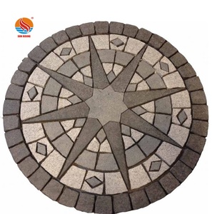 Dalles de granit naturel pour patio circulaire, mosaïque de granit à jet d'eau - Product Image 1