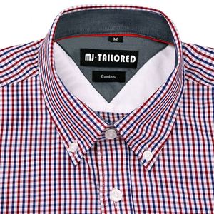 De los hombres de tela de bambú contraste a Yugo botón abajo camisa - Product Image 2