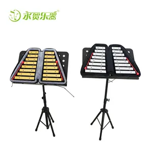 Venta al por mayor de China mercado de instrumentos musicales de Oro 16 tono bell arpa con caja