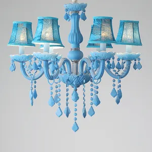 Modern mum kristal avize macaron dekorasyon çocuk yatak odası avize aydınlatma basit sky blue parlaklık kolye lamba