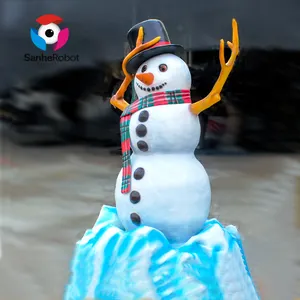 Life Size Musical Christmas Decoration Animatronic Artificial Snowman