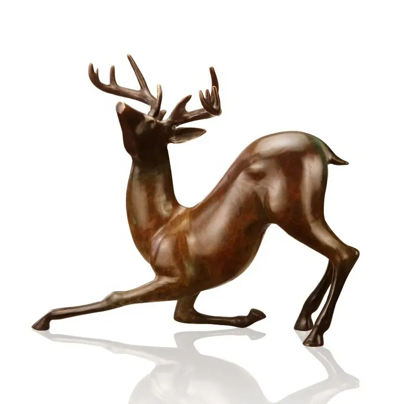 等身大メタルキャストブロンズ鹿の彫刻