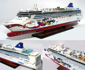 NORWEGIAN JEWEL WOODEN OCEAN LINER - WOODEN HANDMADE MODEL SHIP