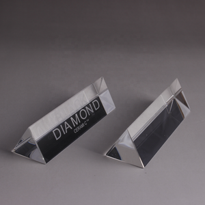 الجملة محفورة مثلث منشور كريستال ثقالة الورق واضح الزجاج البصري الثلاثي بريزم للبيع - Product Image 3