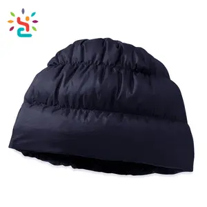 Topi Beanie Lipat Angsa Bawah Topi Pria Paling Terang Hangat Biru Gelap Topi Musim Dingin Tahan Air