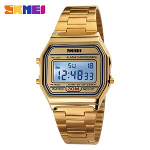 Azul del reloj <span class=keywords><strong>SKMEI</strong></span> <span class=keywords><strong>1123</strong></span> hombres LED Digital Reloj de moda Casual Relojes deportivos de acero inoxidable Relojes Masculino impermeable Relojes - Product Image 2