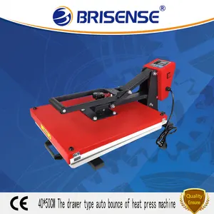 Venta directa de fábrica de Brisense marca Semi-Auto abierto insertar camiseta con cajón 40x50 prensa de calor máquina con CE