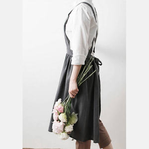 Donne Dolce Delle Signore Semplice Lungo Dress Ruffle 100% Lino Personalizzato Antivegetativa Grembiule Stampa Riciclato Grembiule <span class=keywords><strong>Da</strong></span> <span class=keywords><strong>Cucina</strong></span> - Product Image 3