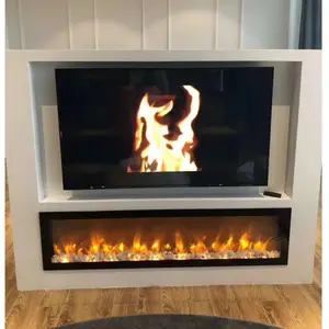 Chimenea eléctrica con guijarros, cristal o madera, 40 pulgadas, precio de fábrica