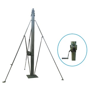 Treuil manuel à manivelle de 3 m à 18 m, mât télescopique en aluminium pour antenne temporaire - Product Image 1