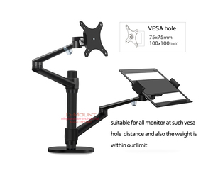 OL-3L Nhôm Bạc Thái 10 "-17" Bàn Máy Tính Xách Tay Đứng 32 "Màn Hình Máy Tính Để Bàn Khung Máy Tính Gắn Kết Chuyển Động Đầy Đủ Cột Thanh - Product Image 3