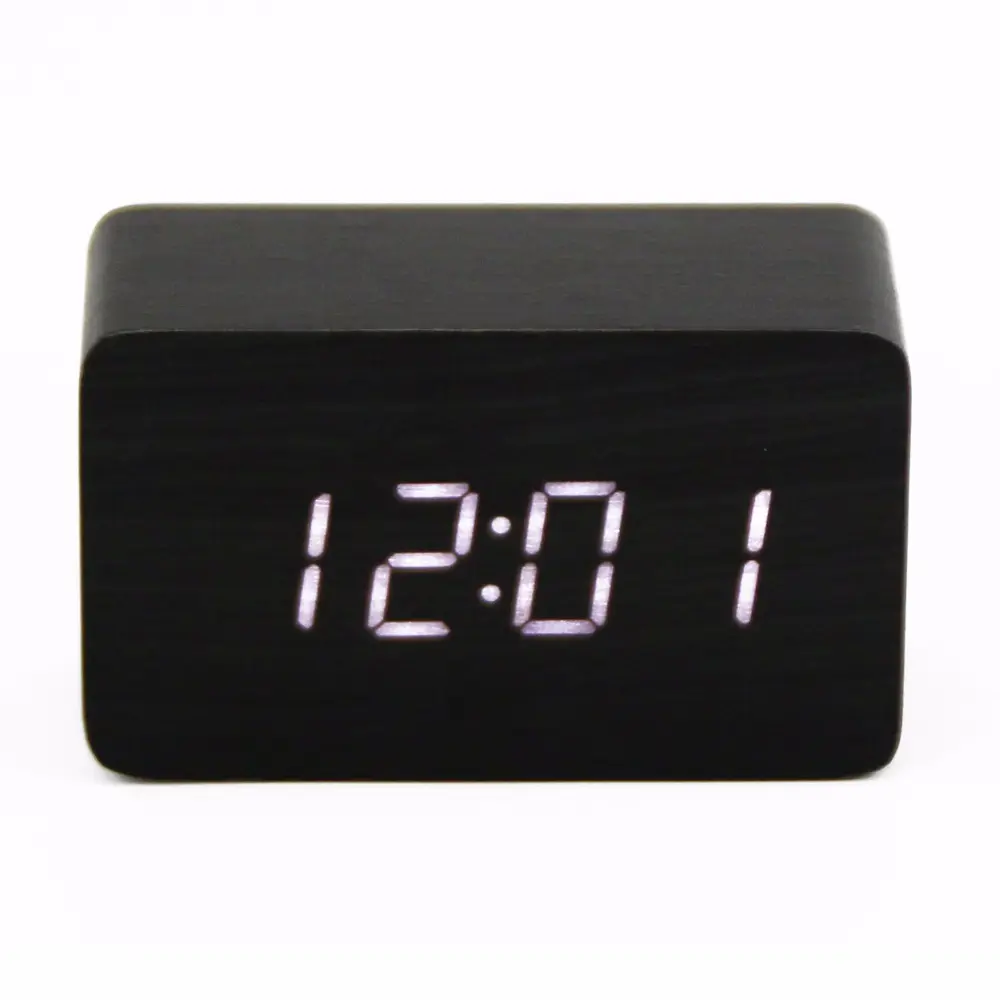 DF902 2016 Hot selling cube digital led wooden Desk clocks with alarm