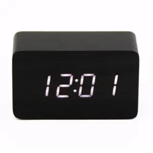 DF902 2016 di vendita Caldo cubo digitale di legno del led orologi Da Tavolo con allarme