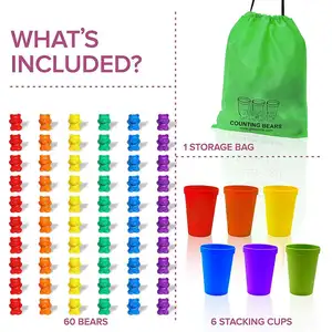 Colorful Counting Bears with Coordinated Sorting Cups Toy