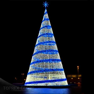 Toprex grande moldura de metal exterior iluminada, armação de fio de árvore de natal