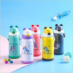 350ml doppel Wand BPA FREI kunststoff kinder kinder stroh wasser flasche