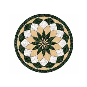 低价批发定制装饰墙非洲石材圆形马赛克图案门厅瓷砖地板奖章天花板奖章