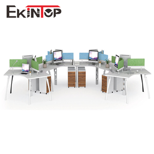 Ekintop 120 grados redondo <span class=keywords><strong>3</strong></span> personas Oficina estación de trabajo escritorio partición/muebles de oficina - Product Image 2