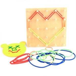 Diy personalizado clásico de madera Montessori sensorial juguetes de goma con cadena para enseñar a los niños - Product Image 1