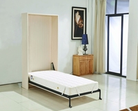 Neues Vertikales Wandbett mit Schreibtisch, herunterklappbares Wandbett, Murphy-Bett