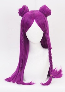 Venta al por mayor League of Legends LOL Peluca Cosplay 70cm largo púrpura <span class=keywords><strong>KDA</strong></span> Kaisa peluca sintética Anime Cosplay peluca 2 coletas - Product Image 4
