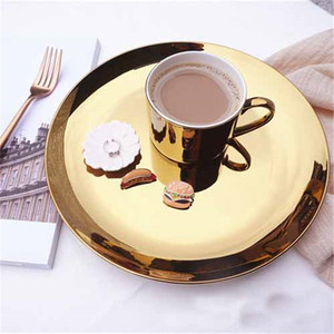 Juego <span class=keywords><strong>de</strong></span> tazas <span class=keywords><strong>de</strong></span> café y té doradas <span class=keywords><strong>de</strong></span> cerámica P167, juego <span class=keywords><strong>de</strong></span> platos y tazas <span class=keywords><strong>de</strong></span> porcelana para el desayuno - Product Image 2