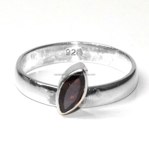 Bague grenat 925 Sterling bague de mariage bague de fiançailles SR 1083 Casa De Plata - Product Image 1
