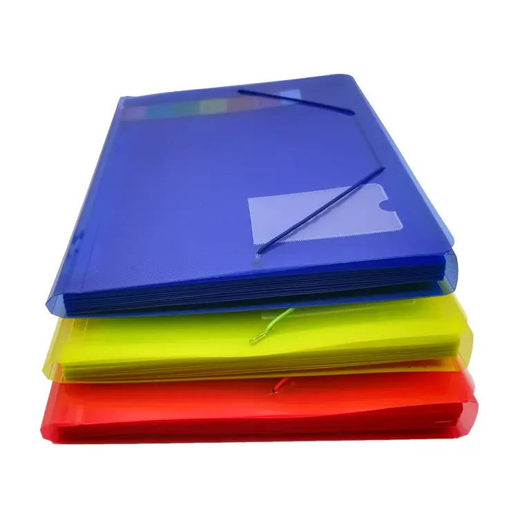 Plastik Warna 13 Lapisan Elastis Memperluas Paper Accordion File Folder