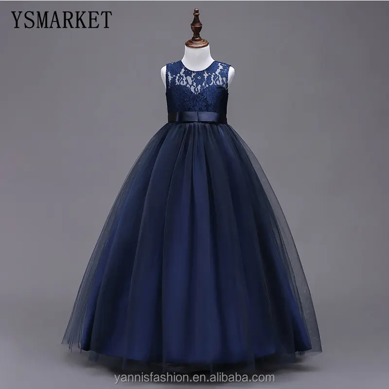 YSMARKET New Kids Girls Wedding Flower Girl Dress Princess Party Pageant Formal Dress Sleeveless Dress 3-14 year wear E9999