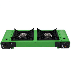 Tragbarer 2-Flammen-Stahl-Campingherd Leichter manueller Propan-Butan-Brennstoff Einfach für Strand-Cookouts Backyard BBQ Tail gating - Product Image 3