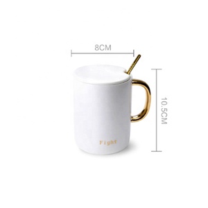 24oz sang trọng gốm cốc cà phê với vàng xử lý nhà máy bán buôn tùy chỉnh cup với muỗng - Product Image 6