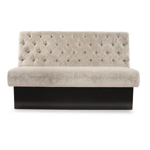 Foshan manufacturer wholesale velvet button tufted booth seating restaurant sofa