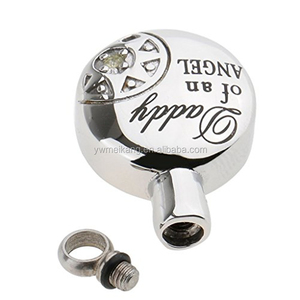 Collier urne funéraire avec gravure « Papa d'un ange », pendentif souvenir en forme de cœur filigrané, bijou entonnoir pour cendres - Product Image 4