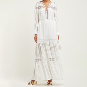 Ritaglio delle donne Sexy Bianco Con Scollo A V maxi Vestito Da Partito - Product Image 2