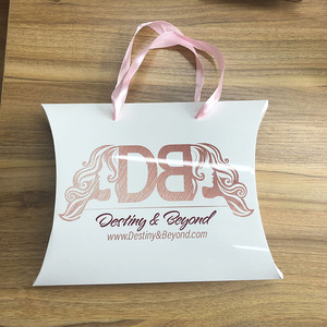 Mở Rộng Tóc Hộp Bao Bì Với Lá Vàng Biểu Tượng Tùy Chỉnh/Mở Rộng Bao Bì Tóc/Trinh Nữ Tóc Bao Bì Gối Hộp - Product Image 2