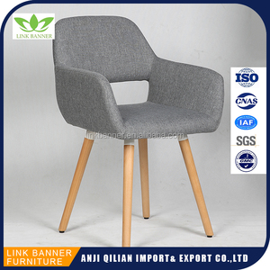 Emes LK510-1 Diseño Simple Sólido Restaurante Silla De Madera De Haya Con Asiento Tapizado De Tela - Product Image 2