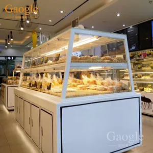 Vitrina de exhibición de pasteles, diseño de tienda de supermercado OEM, vitrina de panadería, vitrina de panadería