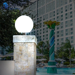 Outdoor Pillar <strong>Light</strong> Solar Powered Led Garden Ball Sphere <strong>Lights</strong> for Fence Post 300mm Acrylic <strong>Globe</strong> Landscape Lighting - Product Image 3